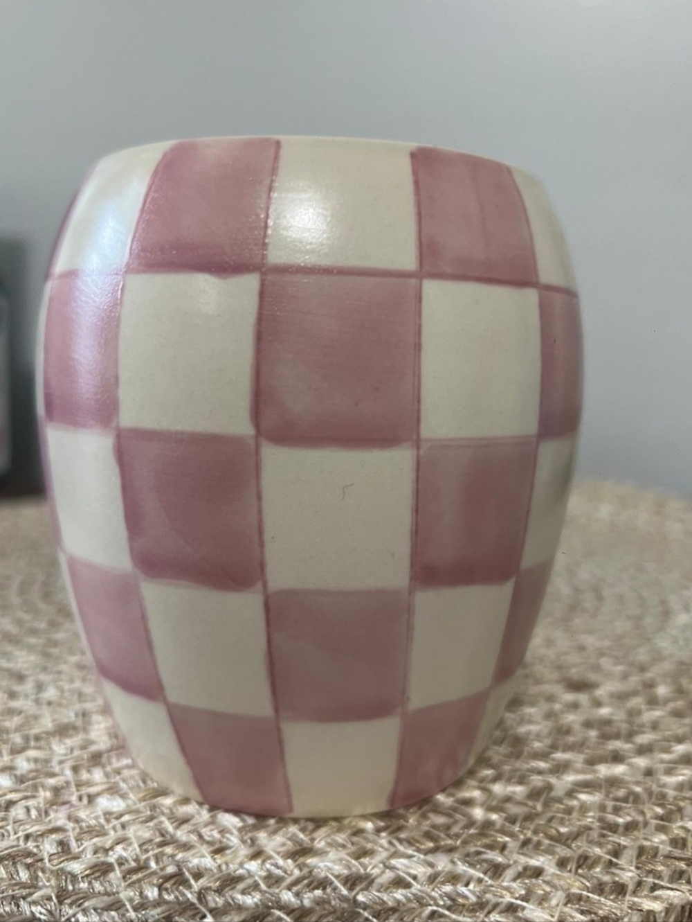 Paddywax Checkmate Hand-Painted Scented Candle 11 oz Lavender Mimosa Porcelain.